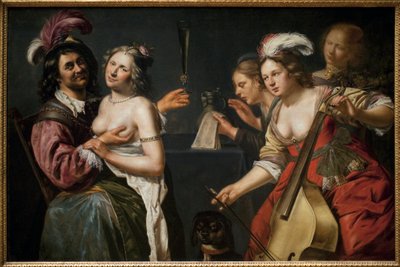 浪子或“五种感官的寓言”。 约翰内斯·贝克（Johannes Baeck，约 1600-1654 年）绘画，布面油画 作者 约翰·贝克