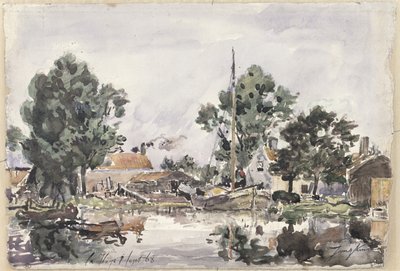 1868年在海牙的一条运河 作者 约翰·巴索德·琼金德（Johan Barthold Jongkind）