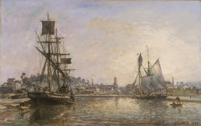 翁弗勒尔，1865年。 作者 约翰·巴索德·琼金德（Johan Barthold Jongkind）