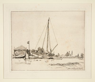 停泊的小船 作者 约翰·巴索德·琼金德（Johan Barthold Jongkind）
