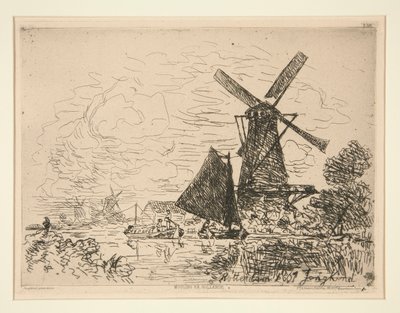 荷兰磨坊 作者 约翰·巴索德·琼金德（Johan Barthold Jongkind）