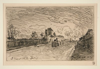 Sortie de la Maison Cochin (Faubourg Saint-Jacques) [科钦故居出口（圣雅克广场）] [Exit from the Cochin House (Faubourg Saint-Jacques) 作者 约翰·巴索德·琼金德（Johan Barthold Jongkind）