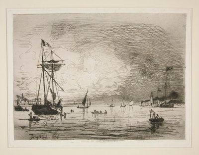 Sortie du Port de Honfleur（从昂弗勒港出境） 作者 约翰·巴索德·琼金德（Johan Barthold Jongkind）