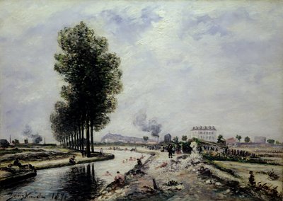 1871年在庞坦附近的Canal de l&39;Ourcq 作者 约翰·巴索德·琼金德（Johan Barthold Jongkind）