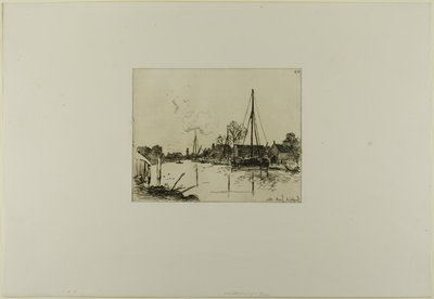运河》，选自《六幅蚀刻版画，荷兰风景》一书 作者 约翰·巴索德·琼金德（Johan Barthold Jongkind）