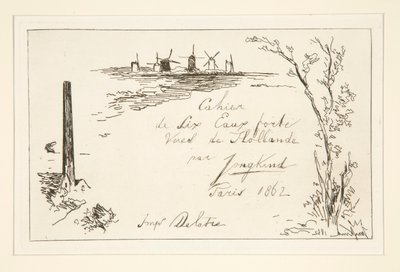 Titre du cahier de six eaux-fortes（六幅蚀刻版画笔记本的标题） 作者 约翰·巴索德·琼金德（Johan Barthold Jongkind）