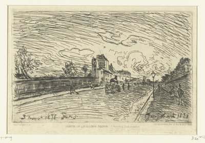 科钦医院出口（巴黎圣雅克郊区） Sortie de la Maison Cochin (Faubourg Saint-Jacques)（物体上的标题） 作者 约翰·巴索德·琼金德（Johan Barthold Jongkind）