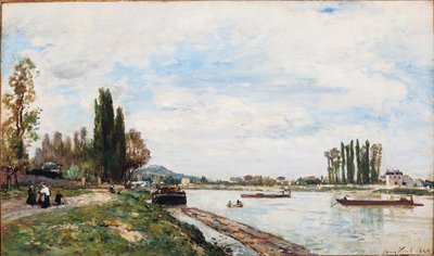 1866年，从塞夫尔桥（Pont de Sevres）观看Meudon的景色 作者 约翰·巴索德·琼金德（Johan Barthold Jongkind）