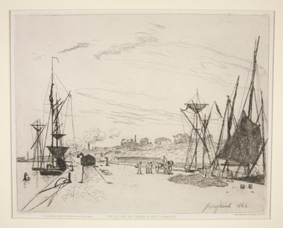 Vue du Port au Chemin de Fer ?翁弗勒（从翁弗勒铁路眺望港口） 作者 约翰·巴索德·琼金德（Johan Barthold Jongkind）