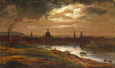 德累斯顿的月光 作者 Johan Christian Dahl