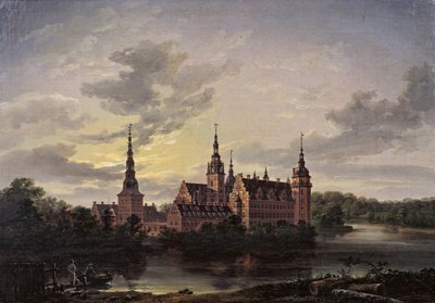 腓特烈堡城堡在月光下，1817年。 作者 约翰·克里斯蒂安·达尔