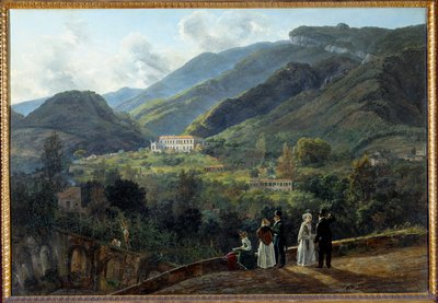 The casino Reale de Quisiana in Castellammare with the court of Denmark. Painting by Johan Dahl (1788-1857) 作者 约翰·克里斯蒂安·达尔