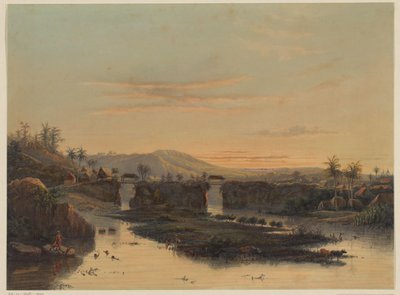 Gezicht op de omgeving van Batavia Landschap in de Batavische ommelanden (title on object) 作者 弗兰斯·布法恩·佐南
