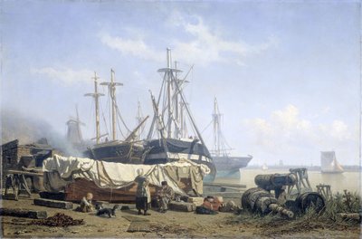 Midday break at a Shipyard on the Maas 作者 约翰·康拉德·格雷夫