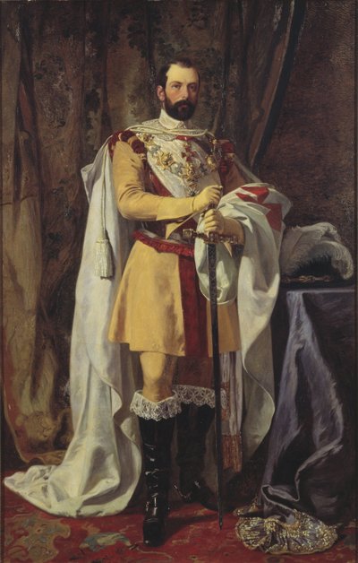 Charles XV roi de Suede - Portrait of the King Charles XV of Sweden (1826-1872), by Hockert, Johan Fredrik (1826-1866). Oil on canvas 作者 约翰·弗雷德里克·霍克特（Johan Fredrik Hockert）