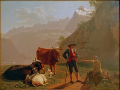 Vierwaldstätter See mit Hirten 作者 约翰·雅各布·比德曼