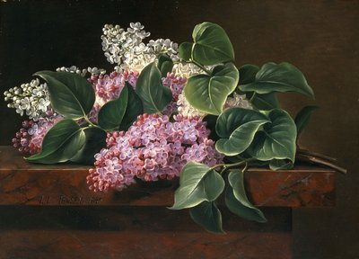 在壁架上的丁香花 作者 约翰·洛朗兹·詹森（Johan Laurents Jensen）