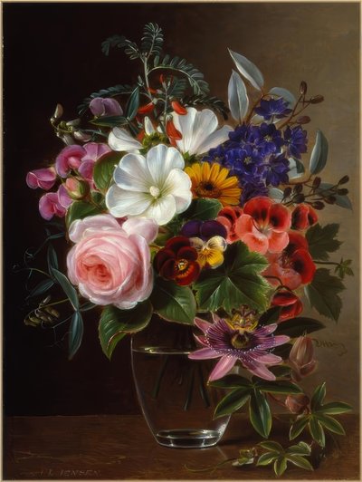 JL Jensen，插在花瓶里的花束 作者 Johan Laurentz Jensen
