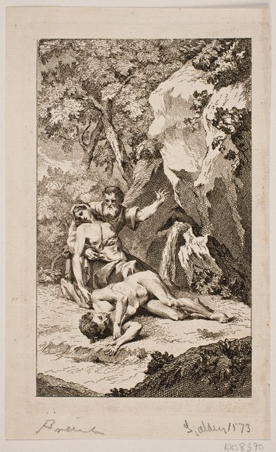 萨洛蒙-盖斯纳《亚伯之死》插图，1764 年 作者 约翰·马丁·普赖斯勒