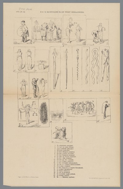 关于司法改革的漫画，1873 年
司法机构是如何组织的（标题见实物） 作者 约翰·迈克尔·施密特·克兰斯