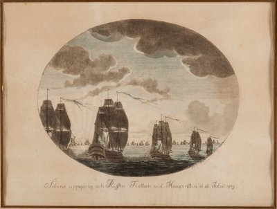 1789年7月26日的厄兰岛海战，约1790年。 作者 约翰·彼得·库梅林