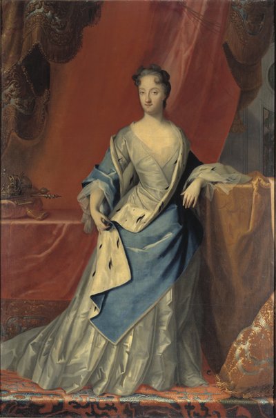 瑞典女王乌尔丽卡·埃莉奥诺拉（Ulrika Eleonora，1688-1741 年）的肖像，由约翰·斯塔布斯（Starbus, Johan，1679-1724 年）创作。 布面油画。 尺寸：210x135 厘米。 斯德哥尔摩国家博物馆 作者 Johan Starbus