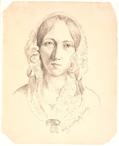 年轻女性肖像，正面。可能描绘的是路易丝-玛丽-尼尔加德（1816-1895 年） 作者 约翰·托马斯·伦比