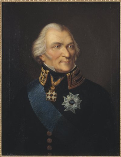 约翰·克里斯托弗 (Kristoffer) von Toll 伯爵 (1743-1817) 的肖像，由 Johann Wilhelm Carl (1792-1873) 提供。 布面油画。 尺寸：75x62 厘米。 斯德哥尔摩国家博物馆 作者 约翰·韦