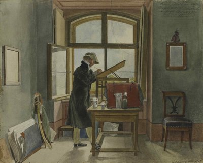 约翰·克里斯托夫·埃哈德（Johann Christoph Erhard）在他的工作室，1818年。 作者 约翰·亚当·克莱因（Johann Adam Klein）