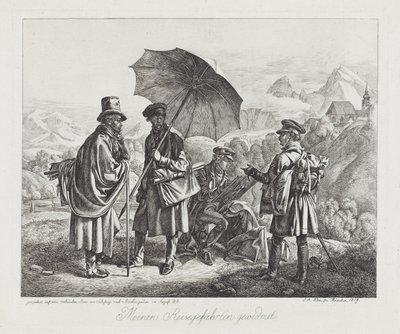 他们的旅程中的艺术家，酒吧。 1819 作者 约翰·亚当·克莱因（Johann Adam Klein）