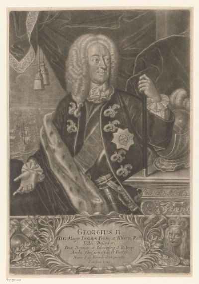 英国国王乔治二世的肖像 作者 Johann Andreas Pfeffel（年轻的）（可能）