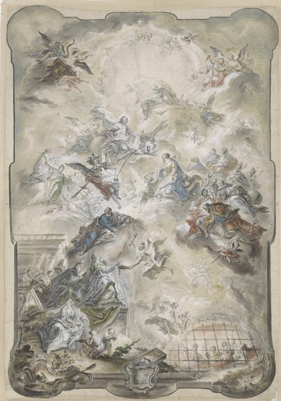圣母和圣徒在基督面前为失丧者的灵魂代祷，1771年或之前。 作者 约翰·浸信会恩德勒