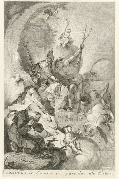 救世主基督圣婴与几位圣人和教皇克莱门特十三世
Maximus in Sanctis est parvulus ille Puellus（物品上的标题） 作者 约翰·海梅姆