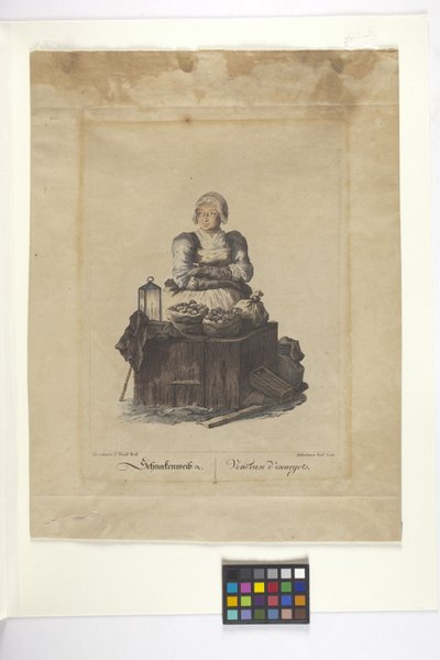 Schneckenweib Or Vendeuse Des Escargots（蜗牛供应商）（手工着色蚀刻） 作者 约翰·克里斯汀（后）品牌