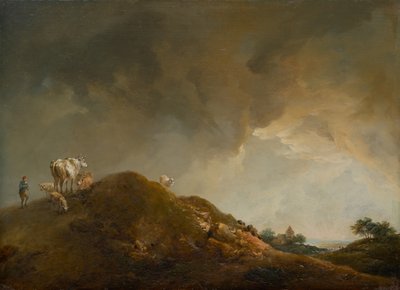 有牛羊的丘陵景观 作者 约翰·克里斯汀·布兰德（Johann Christian Brand）