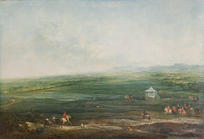 从 Münkendorfer Lusthaus 往西南方向看拉克森堡 作者 约翰·克里斯汀·布兰德（Johann Christian Brand）