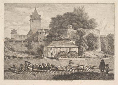 雷根斯堡（Regensberg）城墙，1817年。 作者 约翰·克里斯蒂安·埃哈德
