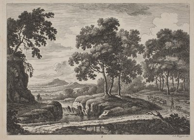 与旅行者一起欣赏河流全景 作者 约翰·克里斯托夫·迪茨施（Johann Christoph Dietzsch）