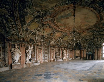 魏森斯坦城堡的大沙龙景观，建筑师约翰-迪恩岑霍夫（1663-1726）1714年德国波默斯菲尔德 作者 约翰·丁岑霍夫