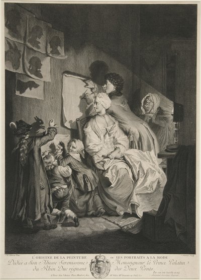 绘画的起源，或时尚肖像;酒馆。 1767 作者 Johann Eleazar Schenau