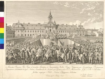1790 年 11 月 15 日利奥波德二世皇帝在布拉迪斯拉发向匈牙利国王加冕 作者 Johann Ernst Mansfeld