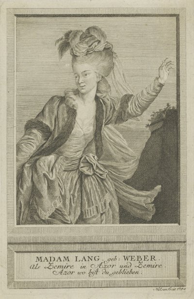 Aloisia Lange，1784年生于Weber 1760-1839，是Zemire。 作者 约翰·埃萨亚斯·尼尔森