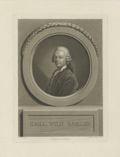 卡尔·威廉·拉姆勒（Karl Wilhelm Ramler）肖像（1725-1798），1774年。 作者 约翰·弗里德里希·鲍斯