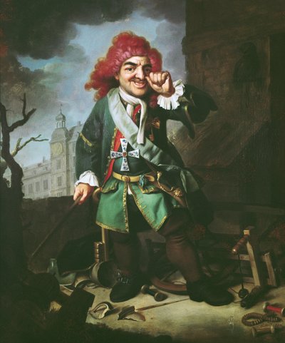 克莱门斯Perkeo的肖像，在海德堡法院的傻瓜 作者 Johann Georg Dathan