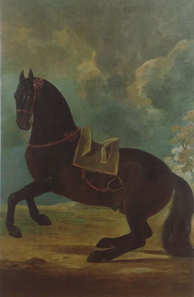 海湾种马与西班牙马鞍 作者 Johann Georg Hamilton