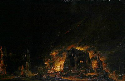 火，约1760年（木板油画） 作者 约翰·乔治·特劳特曼