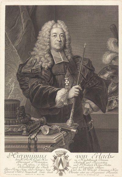 约翰-冯-埃拉赫 作者 Johann Georg Wille 在 Carlo Francesco Rusca, Cavalier 之后
