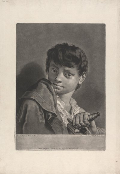 持剑男孩的肖像 作者 约翰·戈特弗里德·海德（Johann Gottfried Haid）