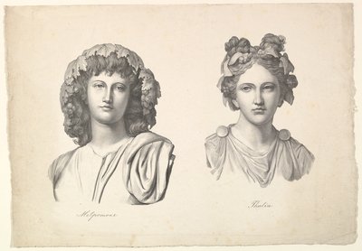 Melpomene和Thalia，1823-26年。 作者 约翰·格特弗里德·沙道（Johann Gottfried Schadow）