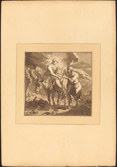 飞往埃及 作者 Johann Gottlieb Prestel 在 Nicolaes Pietersz Berchem 之后